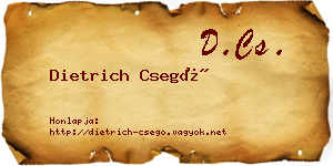 Dietrich Csegő névjegykártya